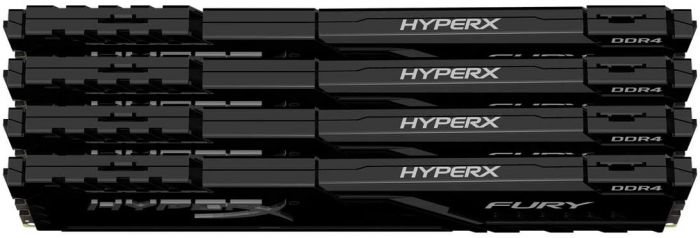 Пам'ять до ПК Kingston DDR4 3200 64GB KIT (16GBx4) HyperX Fury Black