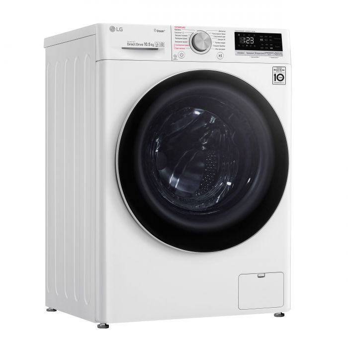 Пральна машина з фронт. завант. LG F4V5RS0W, 10,5кг, 1400, A+++-40%, Пара, глибина 56см, Дисплей, Білий