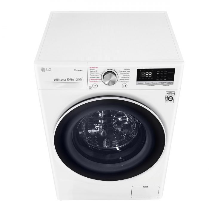 Пральна машина з фронт. завант. LG F4V5RS0W, 10,5кг, 1400, A+++-40%, Пара, глибина 56см, Дисплей, Білий