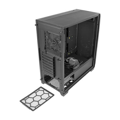 Корпус Antec DP502 FLUX Gaming, MidT,2xUSB3.0,2x120+3x120ARGBмм,скло(бічна панель)без БЖ,чорний