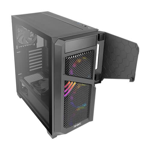 Корпус Antec DP502 FLUX Gaming, MidT,2xUSB3.0,2x120+3x120ARGBмм,скло(бічна панель)без БЖ,чорний