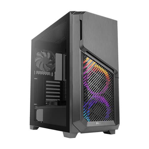 Корпус Antec DP502 FLUX Gaming, MidT,2xUSB3.0,2x120+3x120ARGBмм,скло(бічна панель)без БЖ,чорний