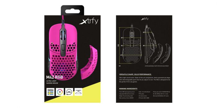 Миша Xtrfy M42 RGB USB Pink