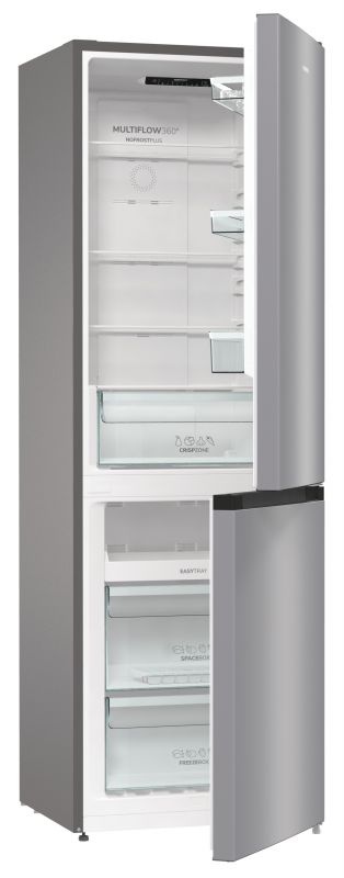 Холодильник з нижн. мороз. камерою Gorenje NRK6191PS4, 185х60х60см, 2 двері, 203( 99)л, А+, NF+ , Зона св-ті, Внутр. Диспл, Сріб