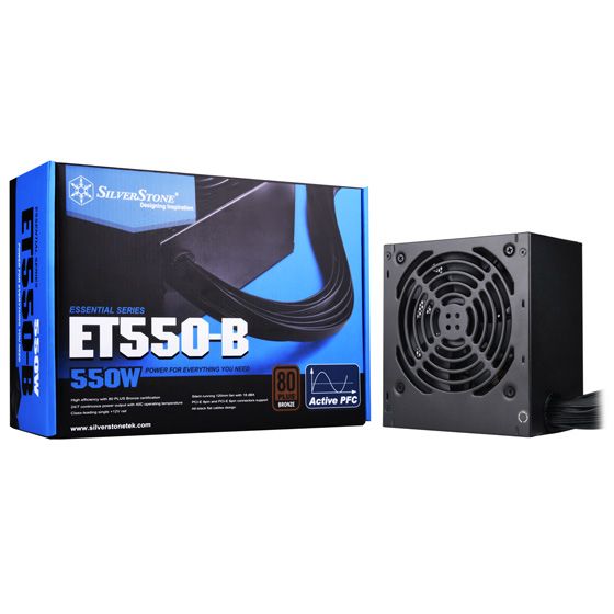 Блок живлення SilverStone STRIDER ET550-B V1.2 (550W),80+Bronze, aPFC, 120мм, MB24, CPU 1x8, 6xSATA, 4xPCIe, 1xFDD, 3xMOLEX,OCP,OVP,OPP,SCP,OTP