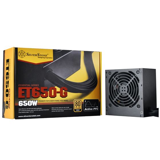 Блок живлення SilverStone STRIDER ET650-G V1.2 (650W), 80+Gold,aPFC,12см,24+8,8xSATA,4xPCIe,1xFDD,+3