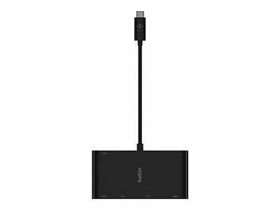 Адаптер Belkin USB-C - Ethernet, HDMI, VGA, USB-A, 100W PD, black