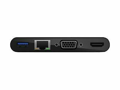 Адаптер Belkin USB-C - Ethernet, HDMI, VGA, USB-A, 100W PD, black