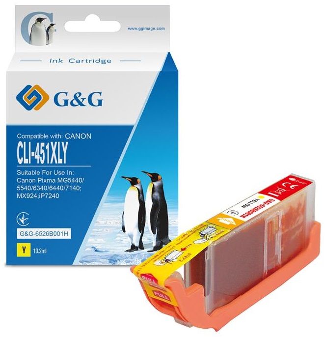 Картридж G&G до Canon CLI-451Y (Yellow) PIXMA MG5440/MG6340