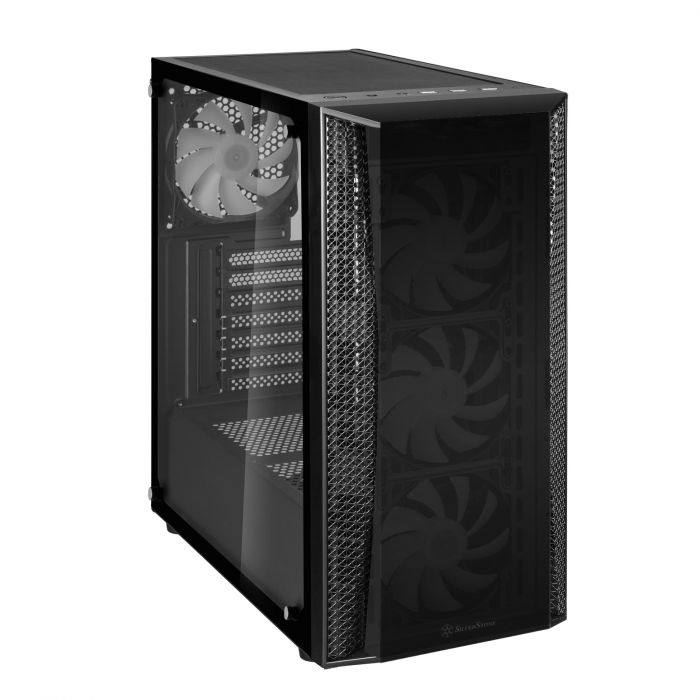 Корпус SilverStone FARA FAB1B-PRO,MidT,USB 3.0x2,USB 2.0x1,4x120мм ARGB,скло(бічна панель),без БЖ,чорний