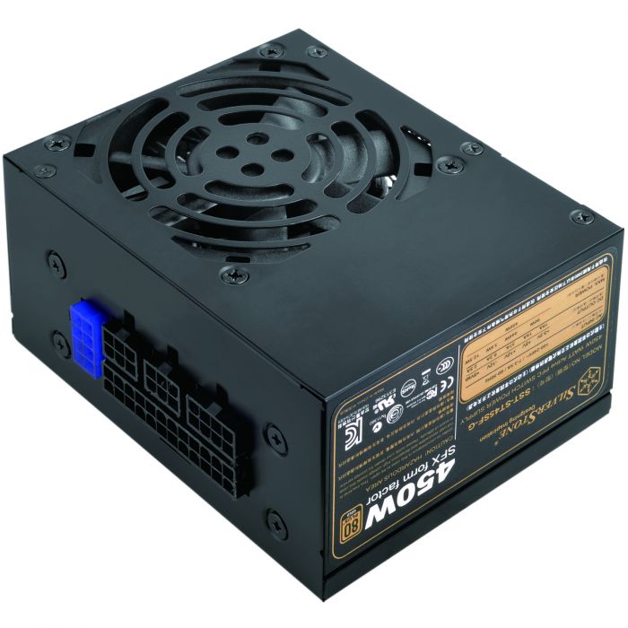 Блок живлення SilverStone STRIDER ST45SF-G V 2.0(450W),SFX,ATX,80+Gold,aPFC,8см,24+8,3xSATA,8/6-Pin,6Pin+3,модульний