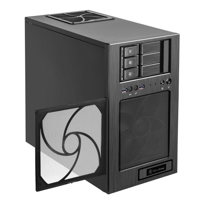 Корпус SilverStone STORAGE S330B,Micro ATX,USB 3.0x2,1x180мм,без БЖ,чорний