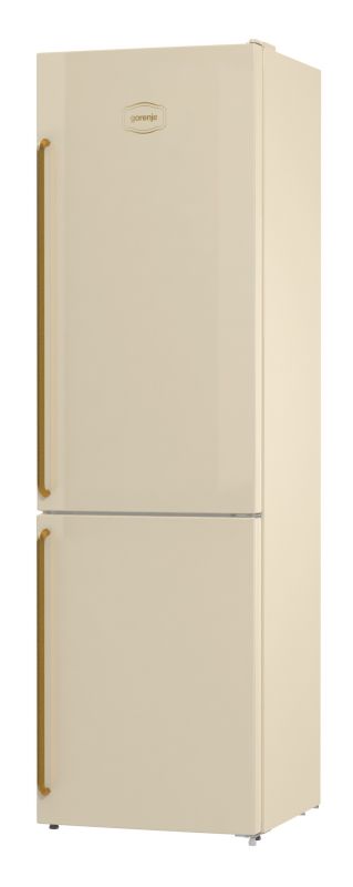 Холодильник з нижн. мороз. камерою Gorenje NRK6202CLI, 200х60х60см, 2 двері, 235( 96)л, А++, NF+ , Зона св-ті, Внутр. Диспл, Беж