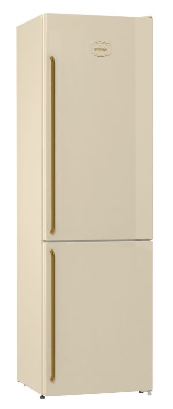 Холодильник з нижн. мороз. камерою Gorenje NRK6202CLI, 200х60х60см, 2 двері, 235( 96)л, А++, NF+ , Зона св-ті, Внутр. Диспл, Беж