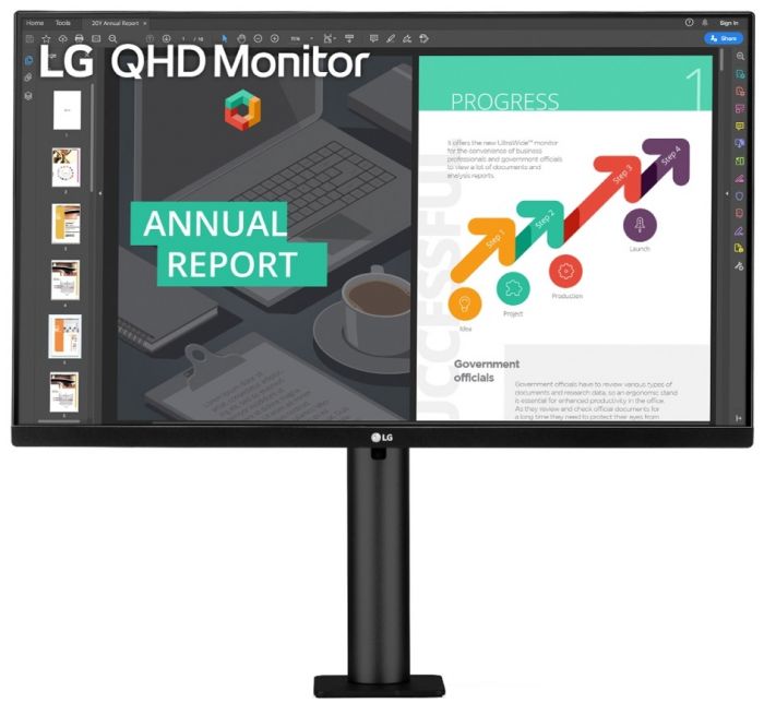 Монітор LG 27" 27QN880-B 2xHDMI, DP, USB-C, MM, IPS, Pivot, 2560x1440, 75Hz, 99%sRGB, FreeSync, HDR10