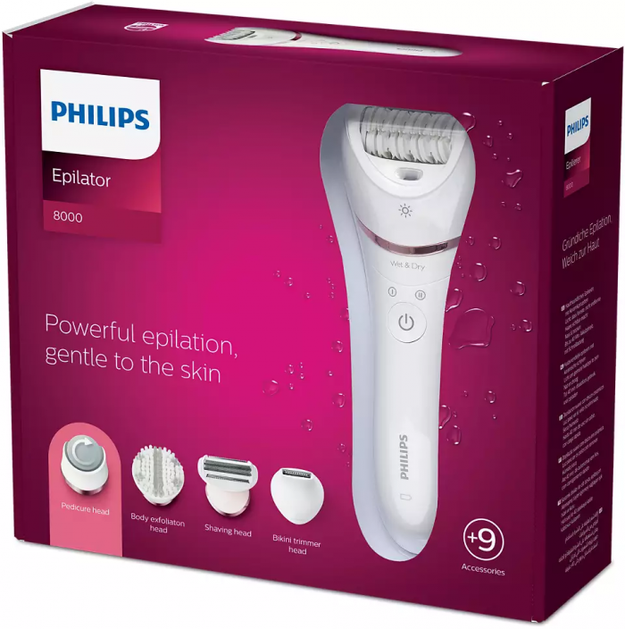 Епілятор для сухої та вологої епіляції Philips Series 8000 BRE740/10