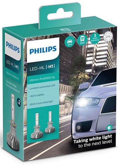 Лампа світлодіодна Philips H1 Ultinon Pro5000 +160%, 2 шт/комплект