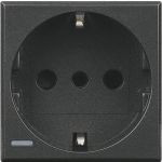 Bticino Axolute Розетка 2К + З, 10/16 А, із захисними шторками, колір антрацит, німецький стандарт