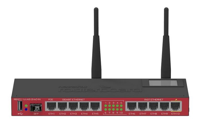 Маршрутизатор MikroTik RouterBOARD RB2011UiAS-2HnD-IN