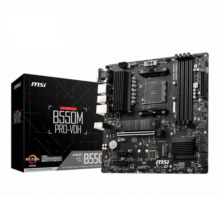 Материнcька плата MSI B550M_PRO-VDH sAM4 B550 4xDDR4 HDMI-DP-VGA mATX