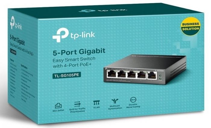 Комутатор TP-LINK TL-SG105PE 5xGE/4xPoE+ 65W EasySmart