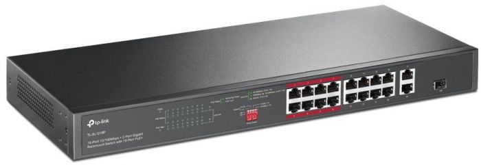 Комутатор TP-LINK TL-SL1218P 16xFE/PoE+ 150W, 2xGE, 1xcombo SFP, некерован