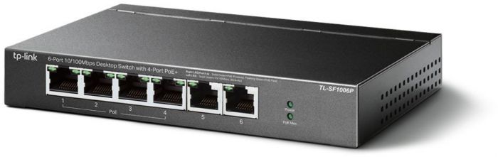 Комутатор TP-LINK TL-SF1006P 6x1FE/4xPoE+ 67W некерований 250м