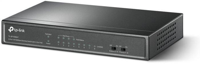 Комутатор TP-LINK TL-SF1008LP 8x1FE/4xPoE 41W некерований 250м