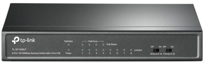 Комутатор TP-LINK TL-SF1008LP 8x1FE/4xPoE 41W некерований 250м