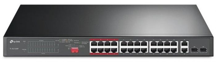 Комутатор TP-LINK TL-SL1226P 24xFE/24xPoE+ 250W 2xGE 2xcomboGE/SFP 19" 1U