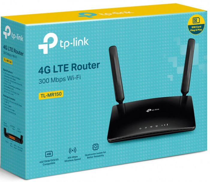 4G-Маршрутизатор TP-LINK TL-MR150 N300 4G LTE 3xFE LAN 1xFE WAN 1xSim Card Slot