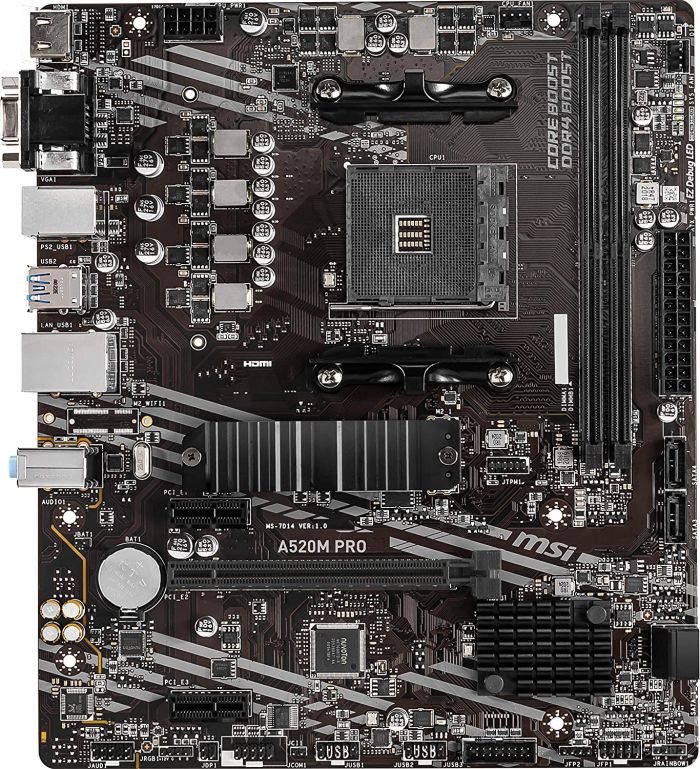 Материнcька плата MSI A520M PRO sAM4 A520 2xDDR4 HDMI-DVI-DP mATX