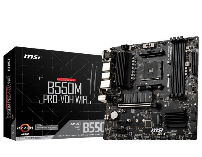 Материнcька плата MSI B550M PRO-VDH WIFI sAM4 B550 4xDDR4 HDMI-DP-VGA Wi-Fi BT mATX