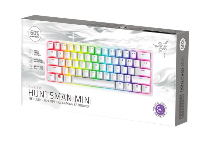 Клавіатура ігрова Razer Huntsman Mini Mercury Ed. Red Switch USB US RGB, White