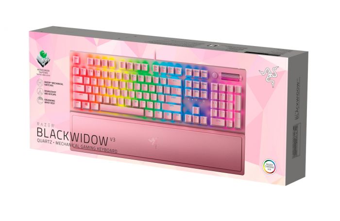 Клавіатура ігрова Razer BlackWidow V3 Green Switch Quartz USB US RGB, Pink