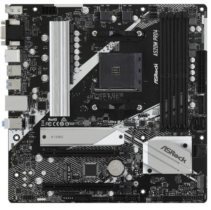 Материнська плата ASRock A520M PRO4 sAM4 A520 4xDDR4 HDMI-DP-VGA Type-C mATX