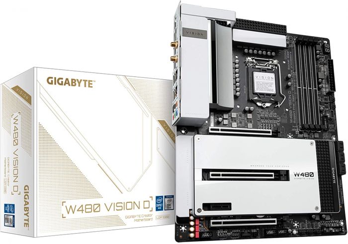 Материнська плата серверна GIGABYTE W480 VISION D  s1200 W480 4xDDR4 M.2 DP-HDMI 802.11ax+BT5 SPDIF 2xThunderbolt ATX