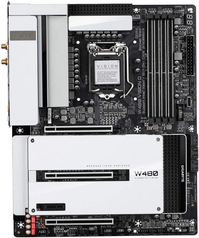 Материнська плата серверна GIGABYTE W480 VISION D  s1200 W480 4xDDR4 M.2 DP-HDMI 802.11ax+BT5 SPDIF 2xThunderbolt ATX