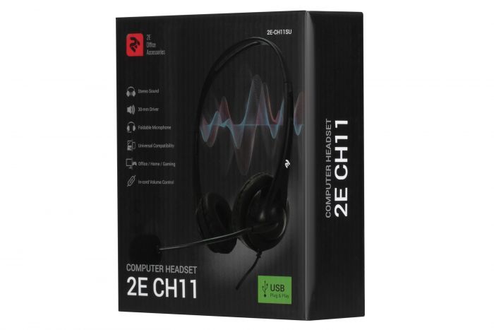 Гарнітура для ПК 2E CH11, On-Ear, 3.5mm / 2*3.5mm