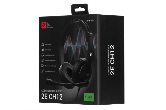 Гарнітура для ПК 2E CH12, On-Ear, USB