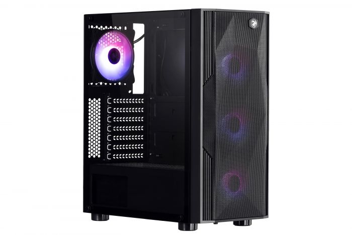 Корпус 2E GAMING FALCO (GM3401) MidT, 2xUSB2.0,1xUSB3.0, 4x120мм ARGB, скло (бічна панель),без БЖ,чорний