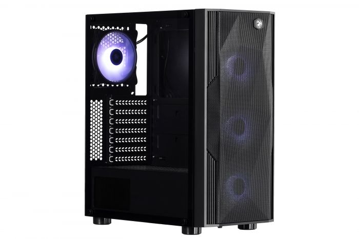 Корпус 2E GAMING FALCO (GM3401) MidT, 2xUSB2.0,1xUSB3.0, 4x120мм ARGB, скло (бічна панель),без БЖ,чорний