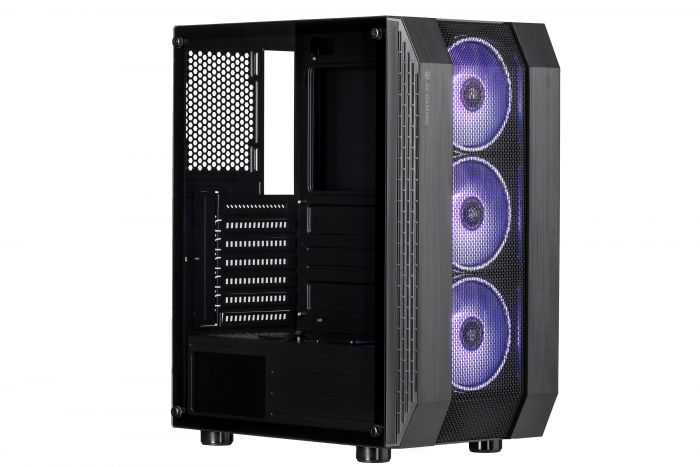 Корпус 2E GAMING DOMINATOR (G3305) MidT, 2xUSB2.0, 1xUSB3.0, 3x120мм ARGB, скло (бічна панель),без БЖ,чорний