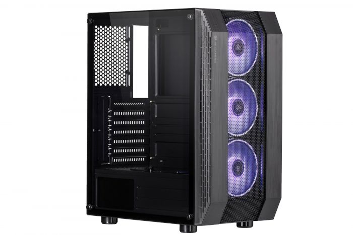 Корпус 2E GAMING DOMINATOR (G3305) MidT, 2xUSB2.0, 1xUSB3.0, 3x120мм ARGB, скло (бічна панель),без БЖ,чорний