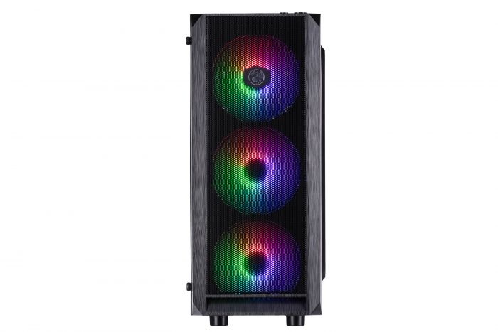 Корпус 2E GAMING OBERON (GX912) MidT, 1xUSB2.0, 1xUSB 3.0, 3x120мм RGB, акрил(бічна панель), без БЖ, чорний