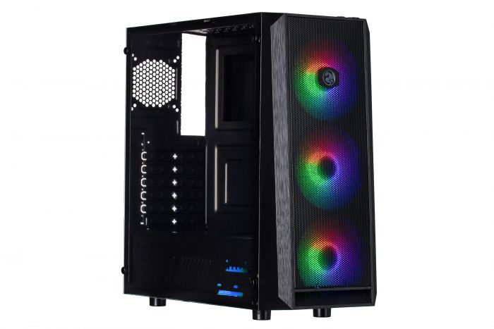 Корпус 2E GAMING OBERON (GX912) MidT, 1xUSB2.0, 1xUSB 3.0, 3x120мм RGB, акрил(бічна панель), без БЖ, чорний