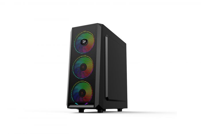 Корпус 2E GAMING OBERON (GX912) MidT, 1xUSB2.0, 1xUSB 3.0, 3x120мм RGB, акрил(бічна панель), без БЖ, чорний