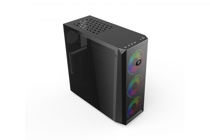 Корпус 2E GAMING OBERON (GX912) MidT, 1xUSB2.0, 1xUSB 3.0, 3x120мм RGB, акрил(бічна панель), без БЖ, чорний