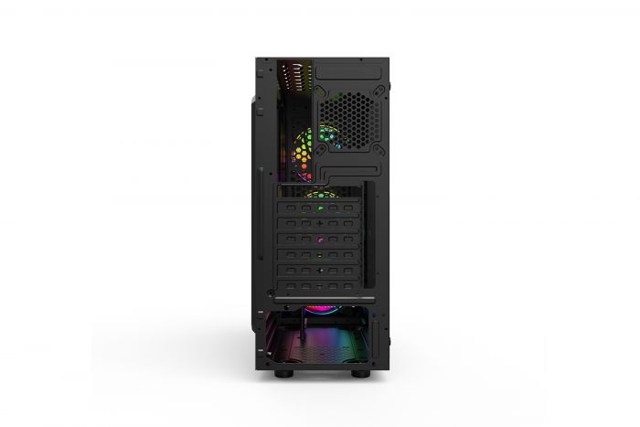 Корпус 2E GAMING OBERON (GX912) MidT, 1xUSB2.0, 1xUSB 3.0, 3x120мм RGB, акрил(бічна панель), без БЖ, чорний