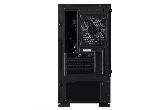 Корпус 2E GAMING CALLEO (GB700) MiniT, Micro ATX,Mini ITX, 2xUSB2.0, 1xUSB3.0, 4x120мм ARGB, скло (бічна панель), без БЖ, чорний